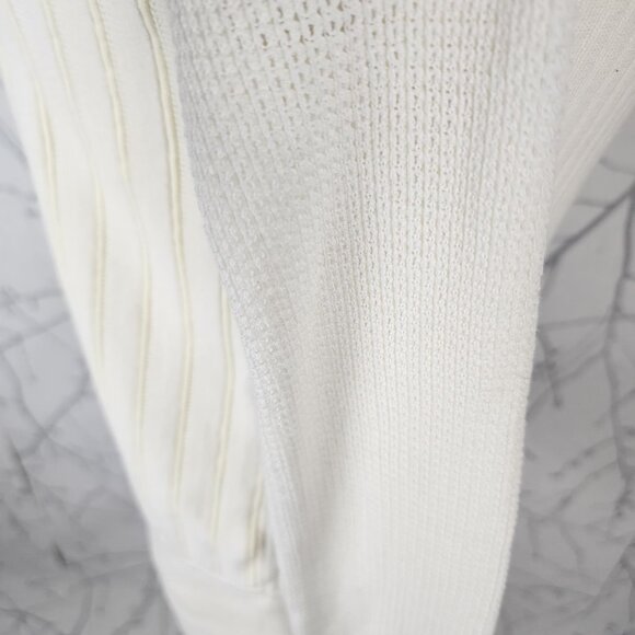 3.1 Phillip Lim Ivory Cotton Crepe V-Neck Lace Cardigan - Picture 5 of 9